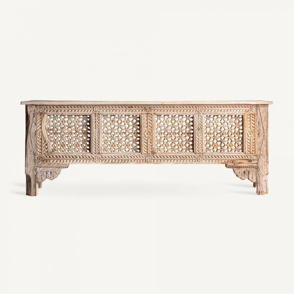 Teak carved console
