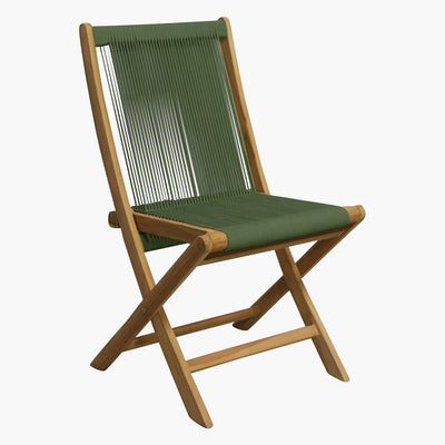 Rope folding chair dark green
