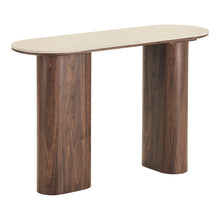 Laden Sie das Bild in den Galerie-Viewer, Console table, ceramic table top, travertine/dark brown