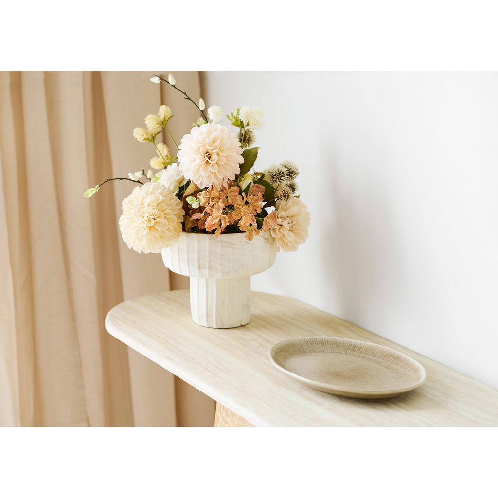 Console table, granite/ash veneer, natural/off white