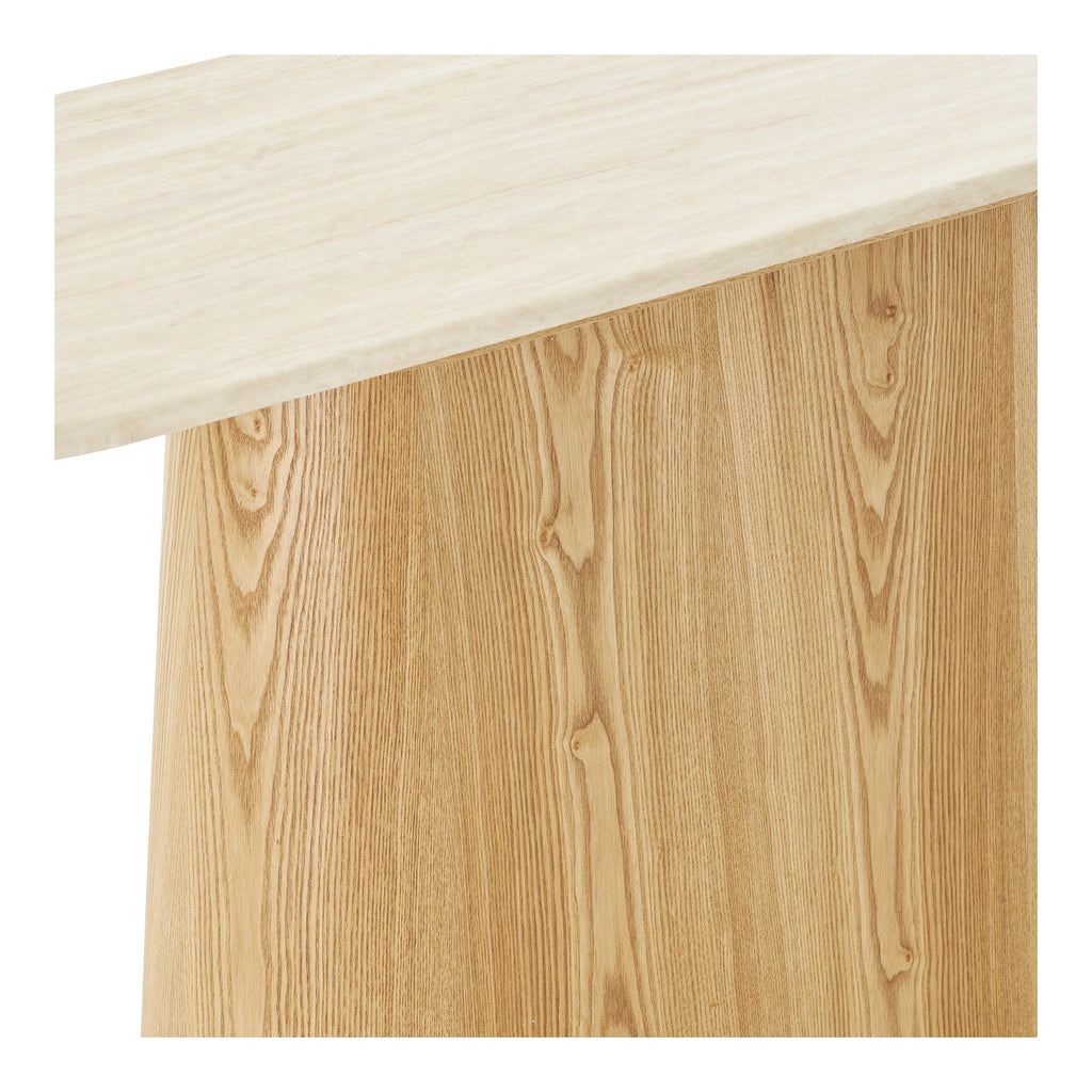 Console table, granite/ash veneer, natural/off white