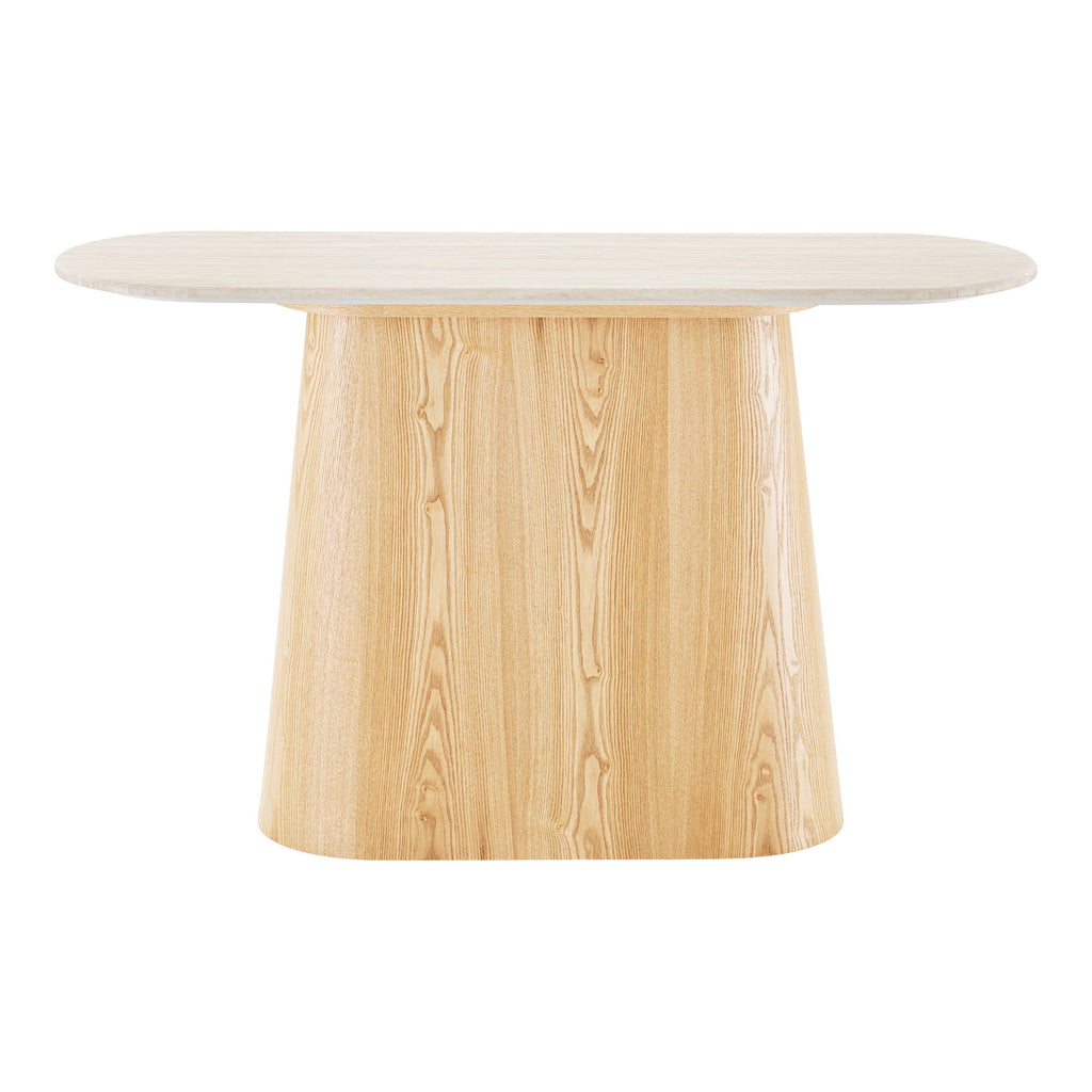 Console table, granite/ash veneer, natural/off white