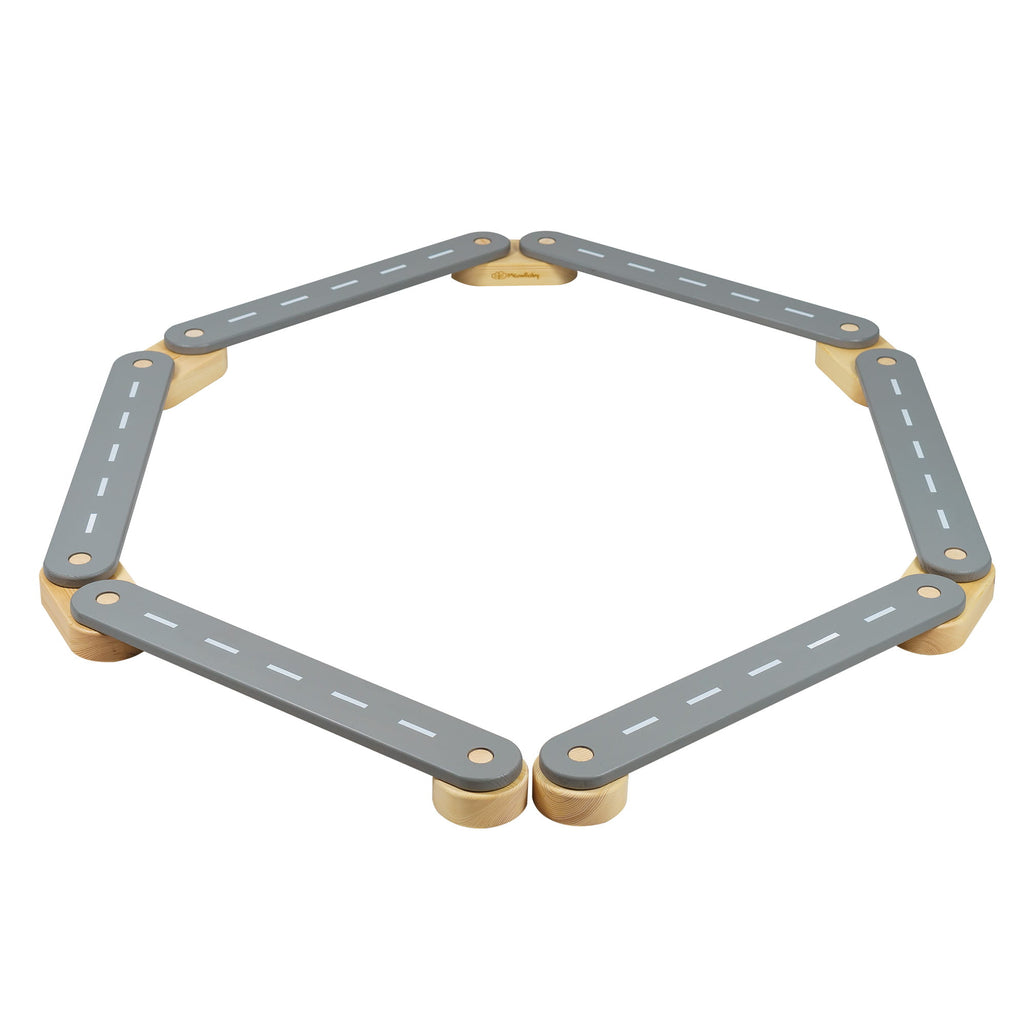 Wooden Balance Beam grey 6 elements