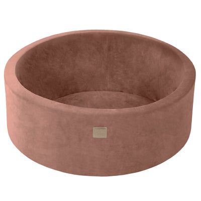 Baby Foam Round Ball Pit 90x30cm without Balls, Velvet, Beige