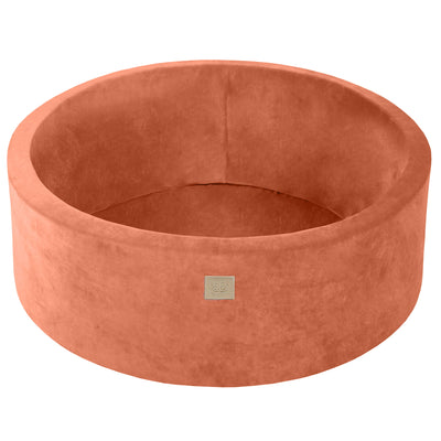 Baby Foam Round Ball Pit 90x30cm without Balls Certified, Velvet, Marsala Red