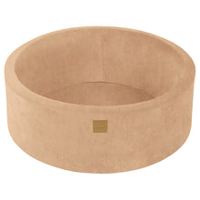 Charger l'image dans la galerie, Baby Foam Round Ball Pit 90x30cm without Balls Certified, Velvet Corduroy, Sand