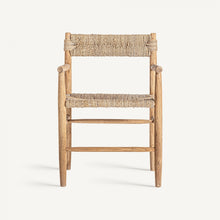 Charger l&#39;image dans la galerie, Natural fiber/teak wood armchair