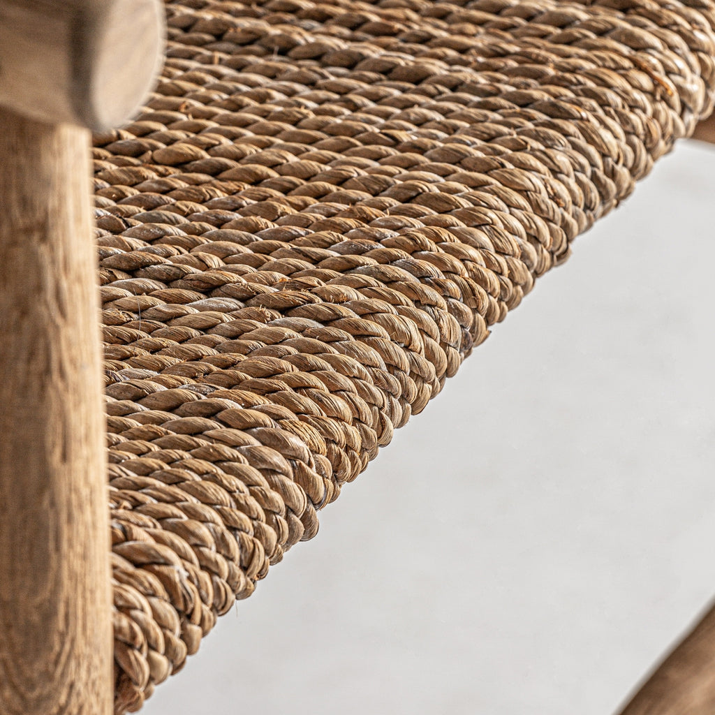 Natural fiber/teak wood armchair