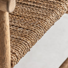 Laden Sie das Bild in den Galerie-Viewer, Natural fiber/teak wood armchair