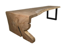 Load image into Gallery viewer, Dining Table 1 U Leg-320x76-127x78-Natural/Black-Munggur/Metal