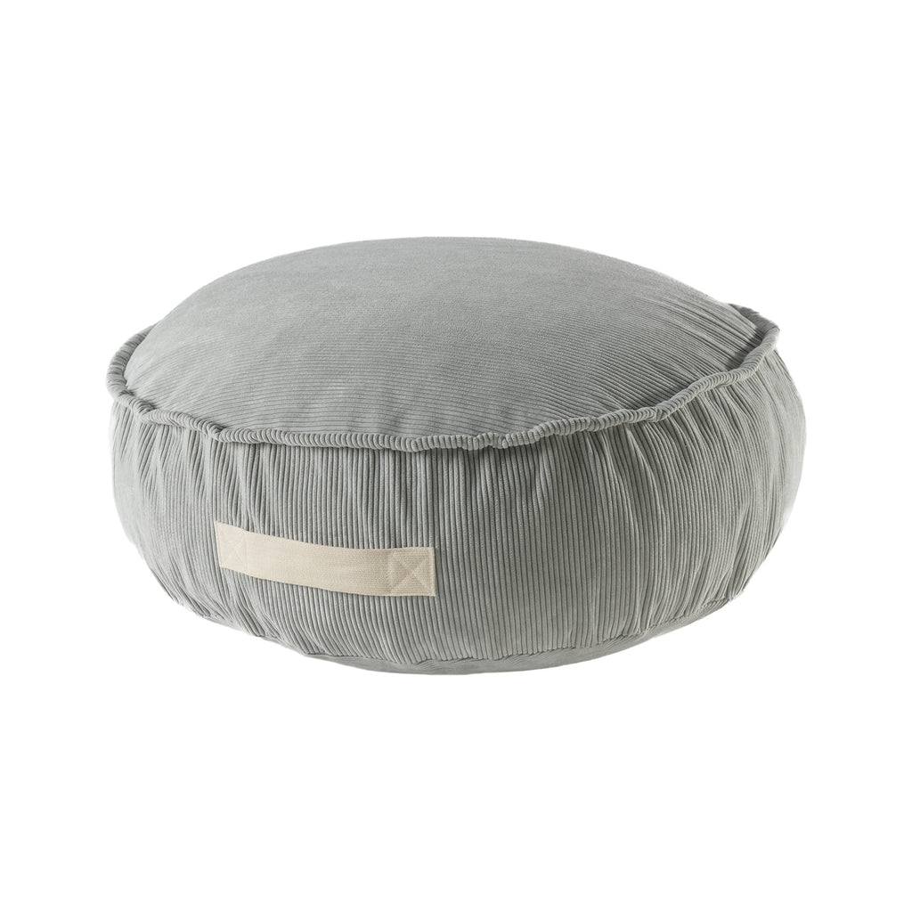 Pouffe For Children, Round, Slimcord, Grey