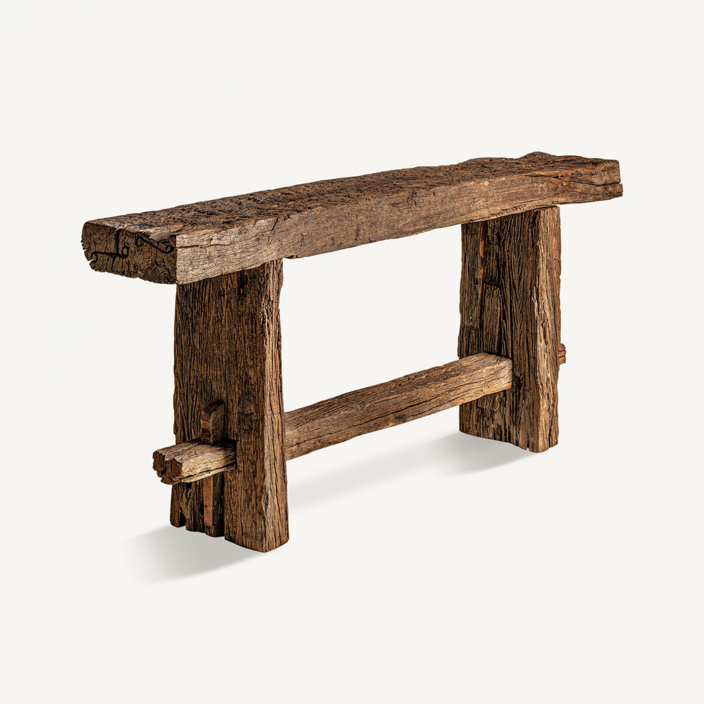 Recycled wood console table