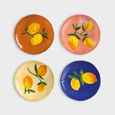 Plate lemon full colour set of 4