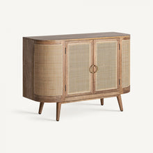 Cargar imagen en el visor de la galería, Mango wood/wicker sideboard