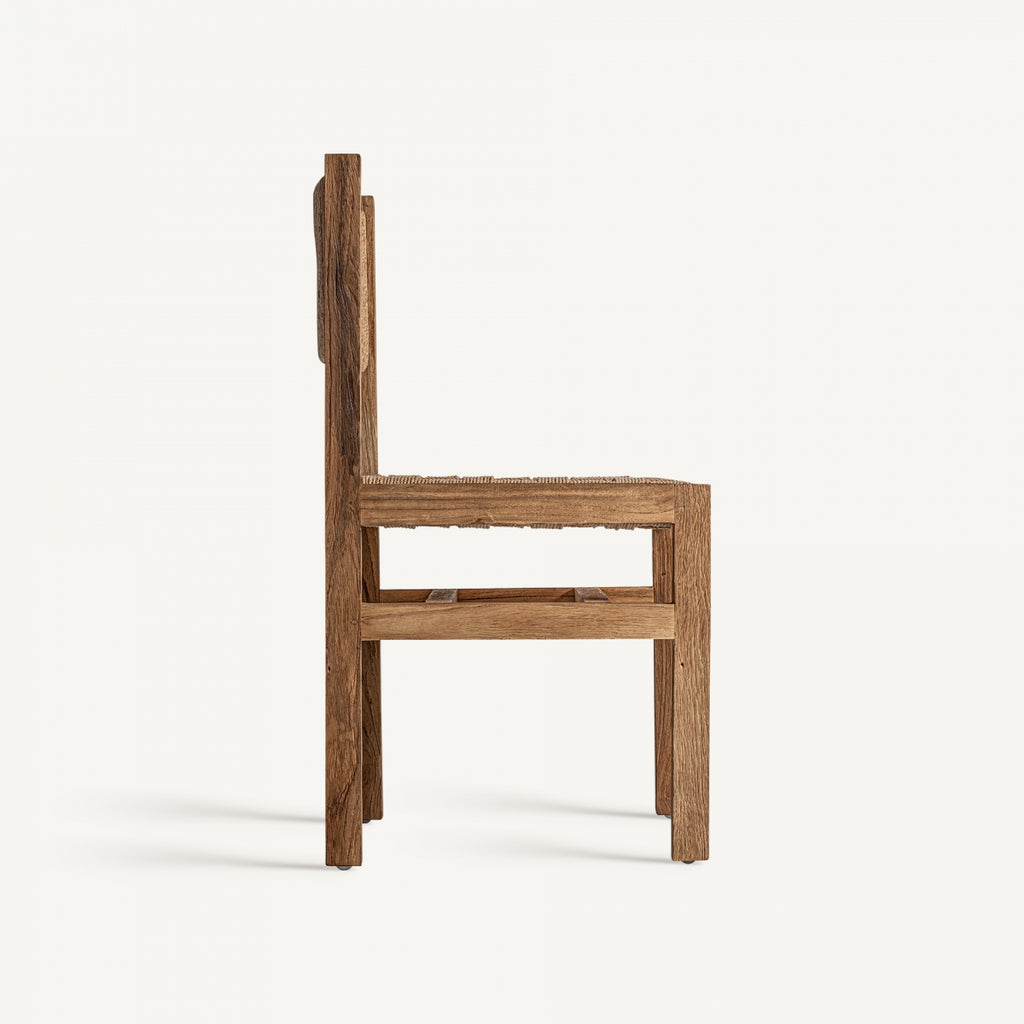 Teak wood chair with hemp