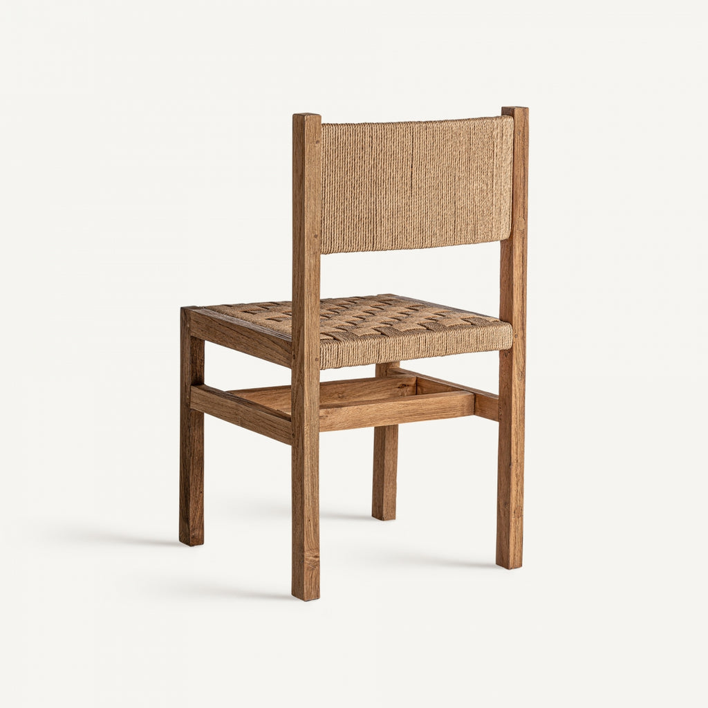 Teak wood chair with hemp