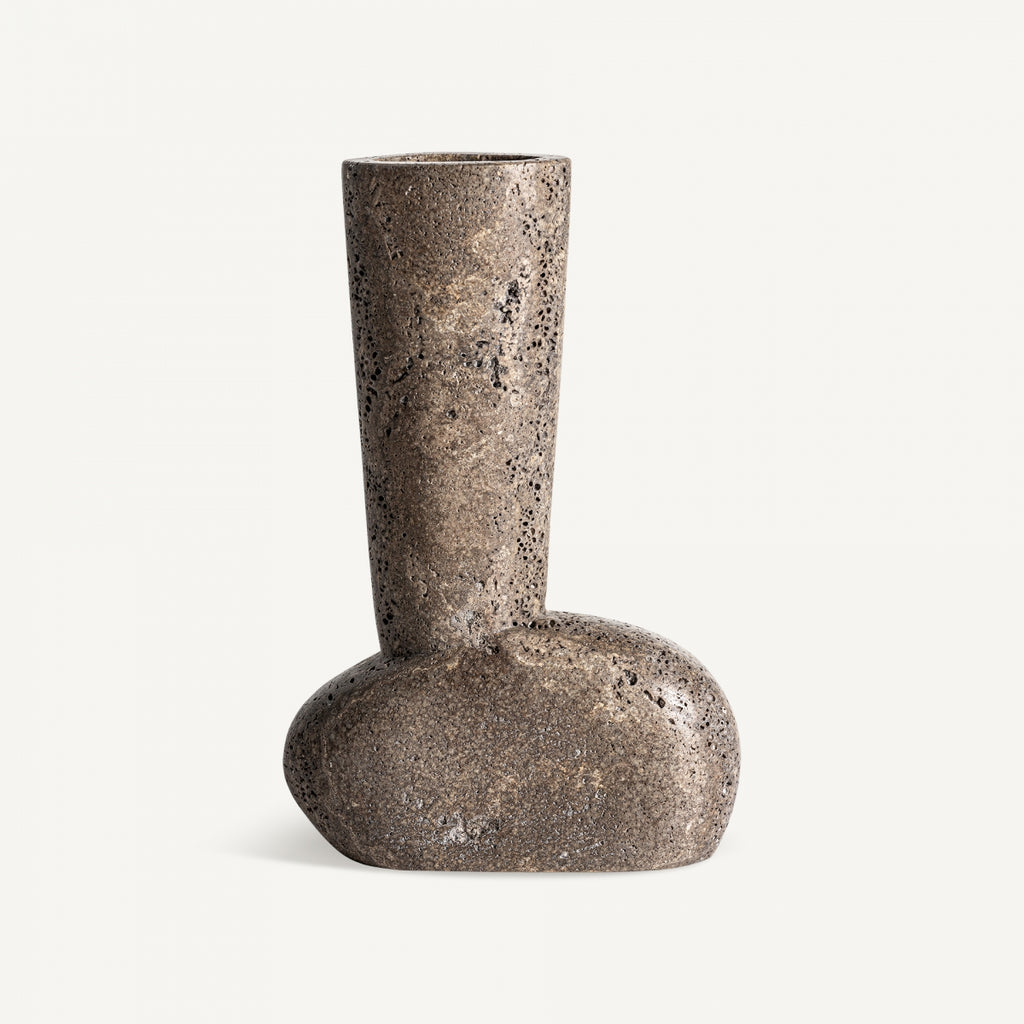 Dark travertine vase