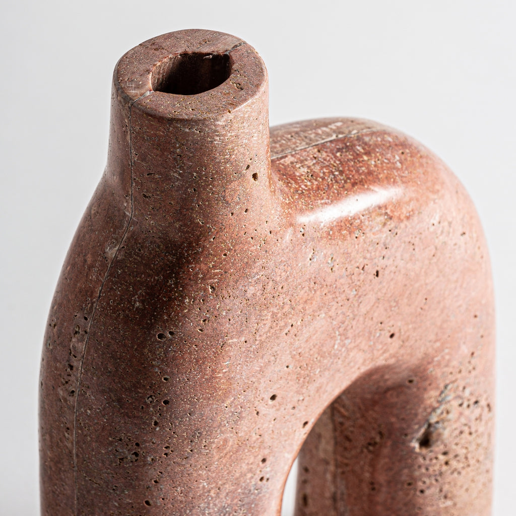 Pink Travertine Vase