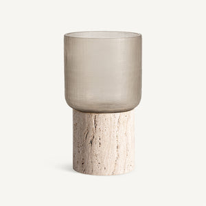 CANDLE HOLDER TRAVERTINE