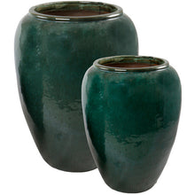 Cargar imagen en el visor de la galería, Outdoor Pot S/2 Green D37-55 H68