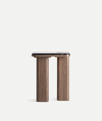 Dark marble/wood side table