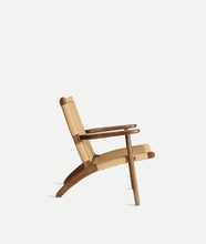 Laden Sie das Bild in den Galerie-Viewer, Brown Elm Wood and Rope Armchair