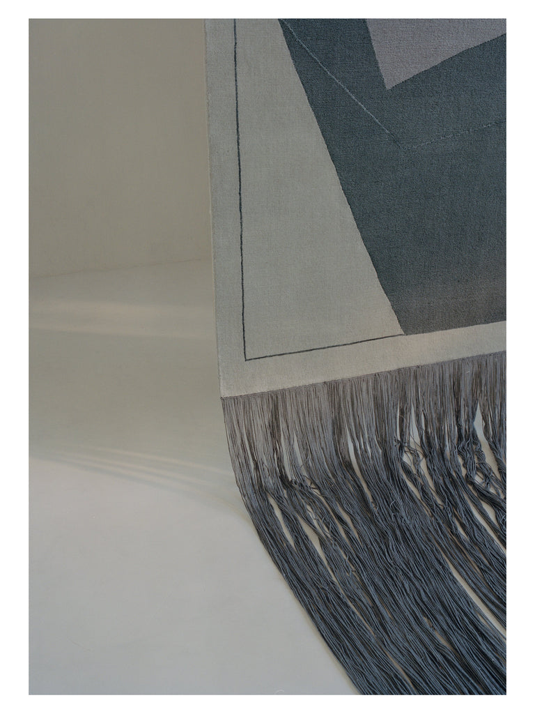 Lucid Shadow Custom Moss hand-knotted rug – close-up of the texture | Linie Design at Bois Blanc Home, Limassol, Cyprus