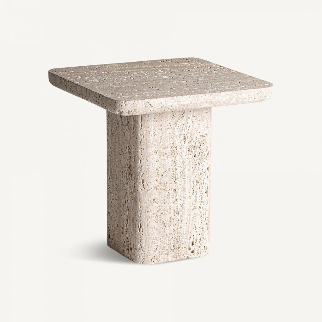 Travertine side table – BOIS BLANC HOME