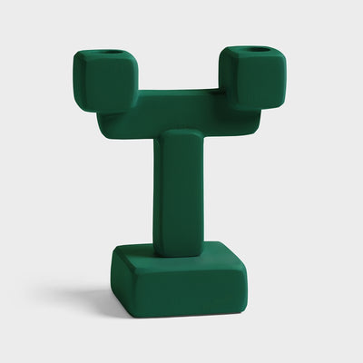 Candle holder chunk small green