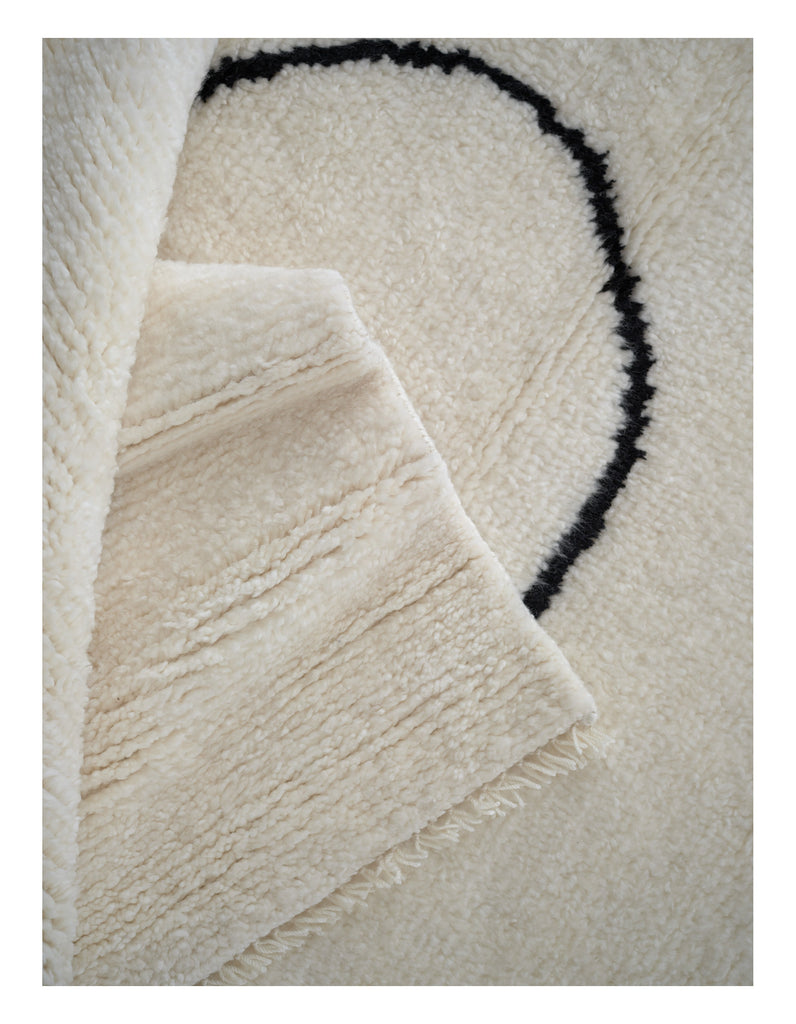 Astral Spiral Black hand-knotted rug – close-up of the texture | Linie Design at Bois Blanc Home, Limassol, Cyprus