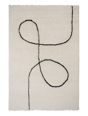 Astral Spiral Black hand-knotted rug – product photo | Linie Design at Bois Blanc Home, Limassol, Cyprus