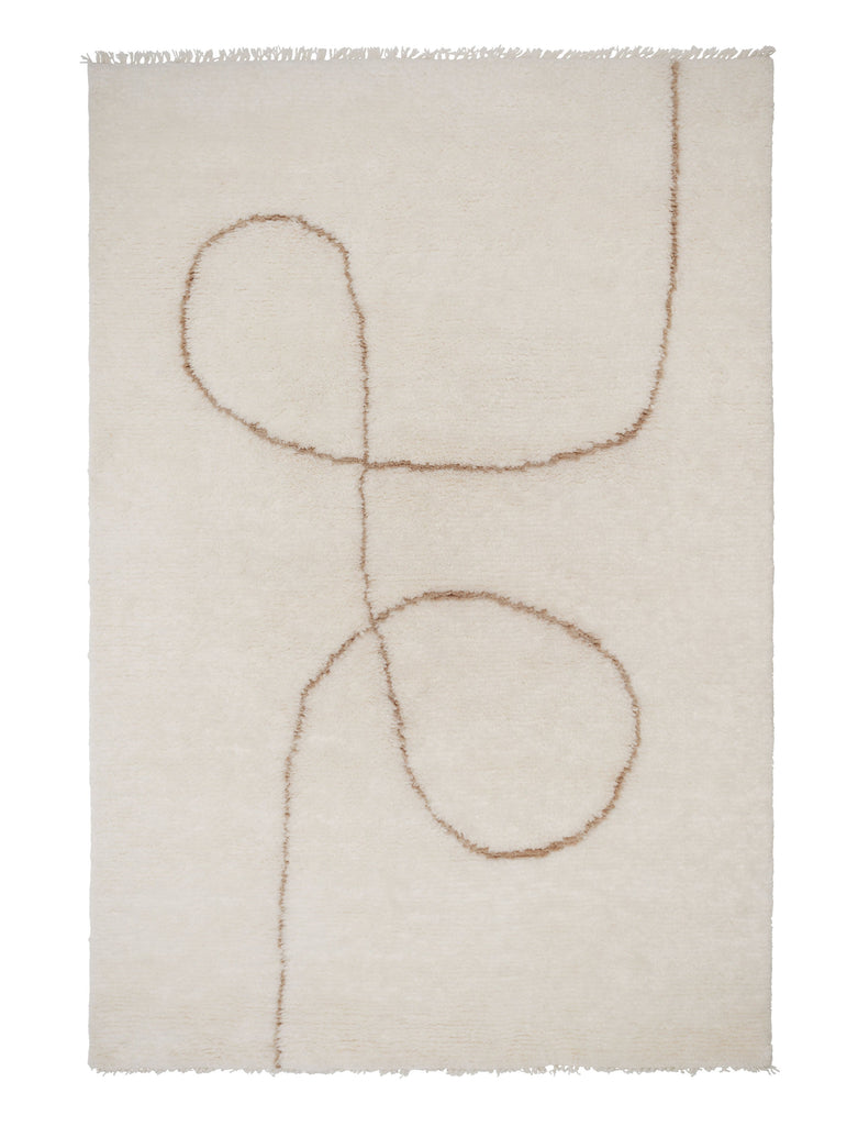 Astral Spiral Camel hand-knotted rug – product photo | Linie Design at Bois Blanc Home, Limassol, Cyprus