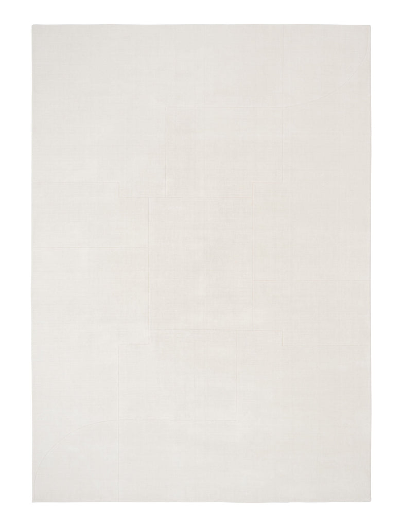 Geometric Maze White loom-knotted rug – product photo | Linie Design at Bois Blanc Home, Limassol, Cyprus