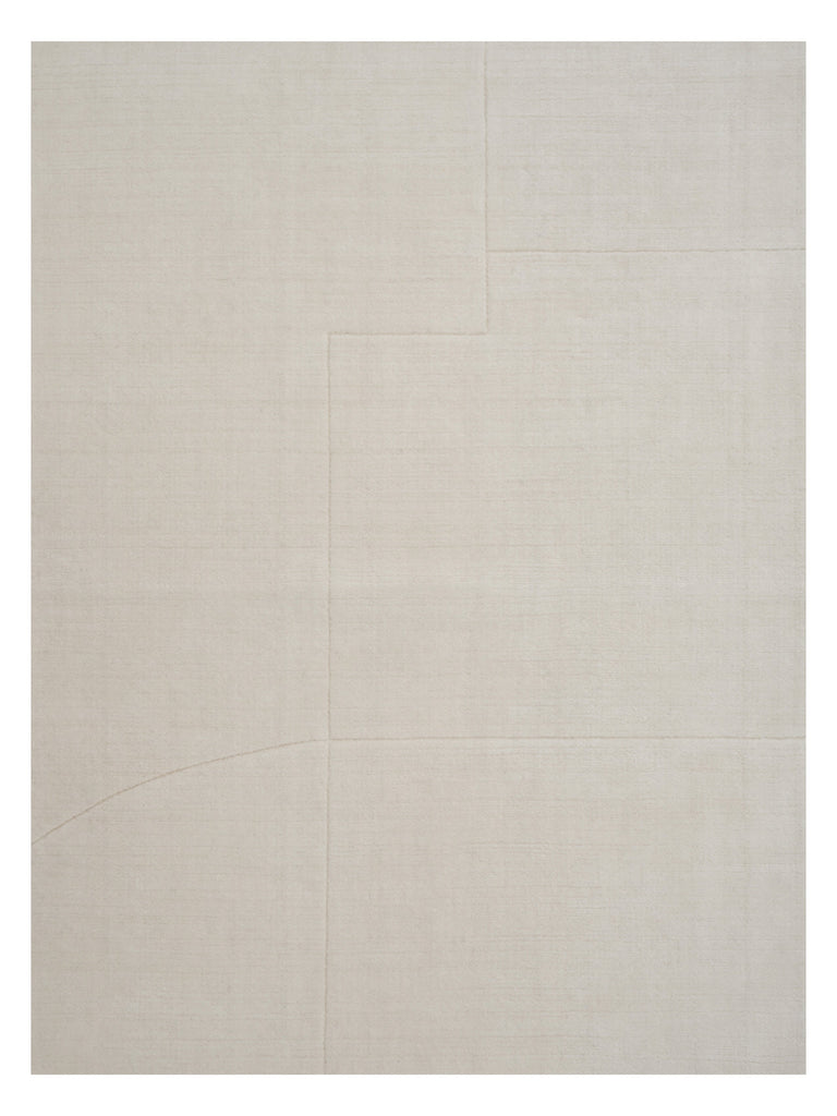 Geometric Maze White loom-knotted rug – close-up of the texture | Linie Design at Bois Blanc Home, Limassol, Cyprus