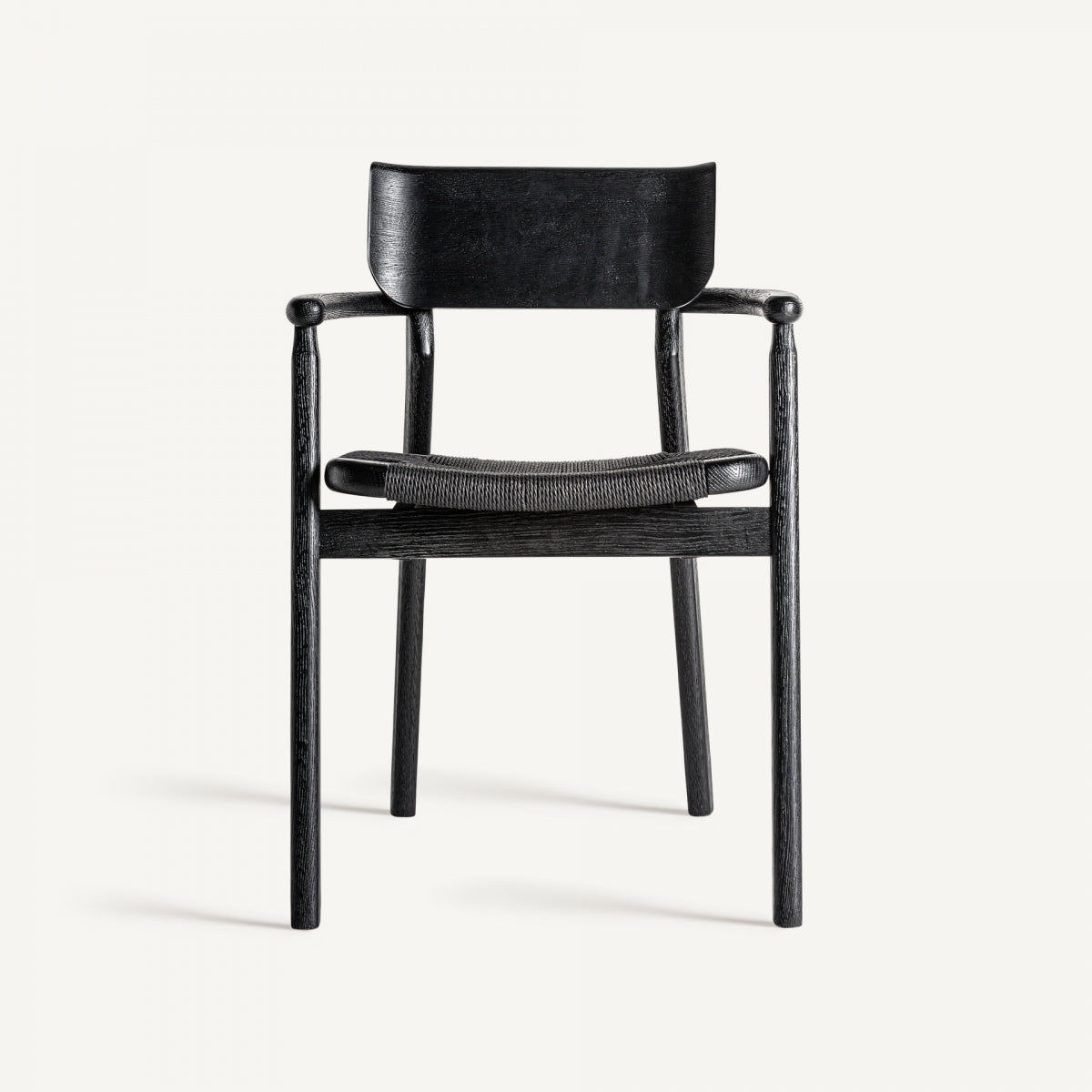 Oak dining chair with armrest