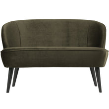 Load image into Gallery viewer, SARA SMALL SOFA VELVET WARM GREEN