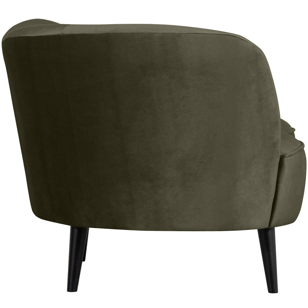 SARA LOUNGE ARMCHAIR LEFT VELVET WARM GREEN