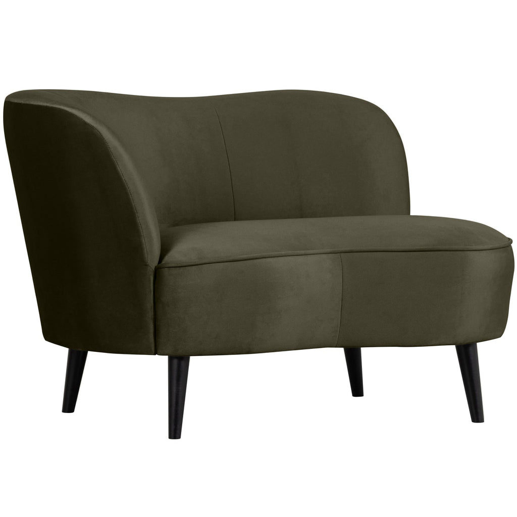 SARA LOUNGE ARMCHAIR LEFT VELVET WARM GREEN