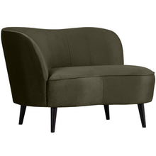 Laden Sie das Bild in den Galerie-Viewer, SARA LOUNGE ARMCHAIR LEFT VELVET WARM GREEN