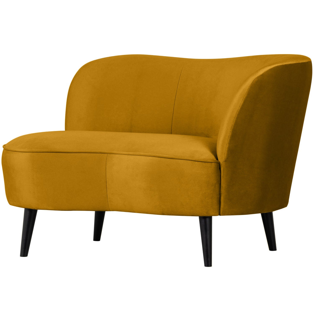 SARA LOUNGE ARMCHAIR RIGHT VELVET OCHRE