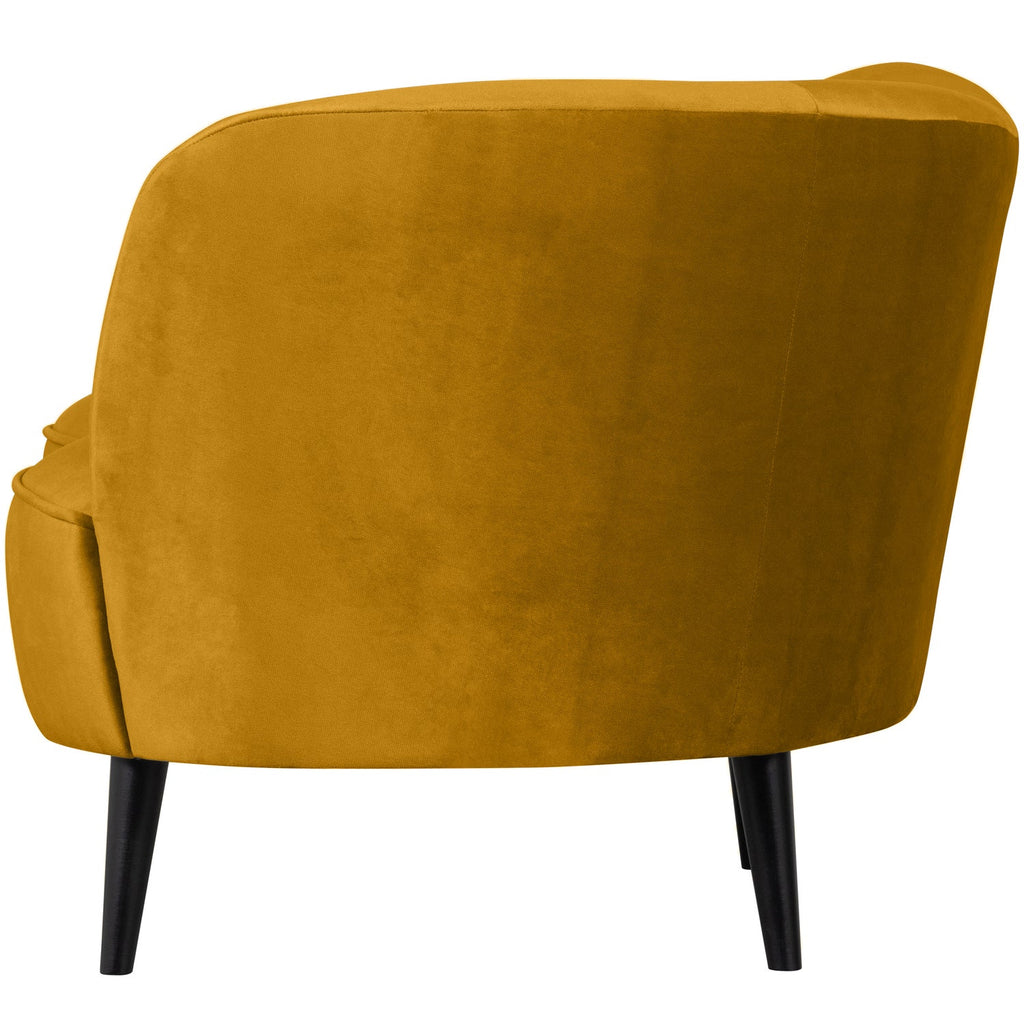 SARA LOUNGE ARMCHAIR RIGHT VELVET OCHRE