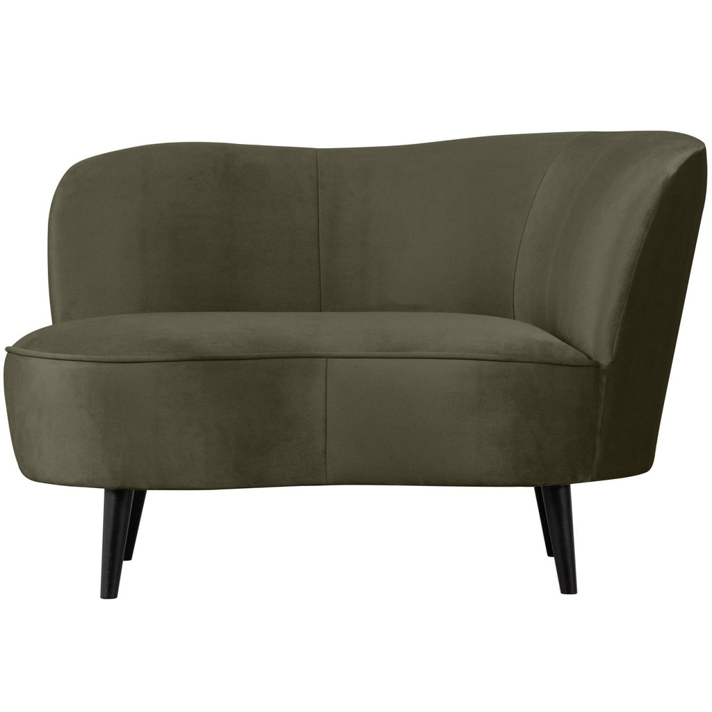 SARA LOUNGE ARMCHAIR RIGHT VELVET WARM GREEN