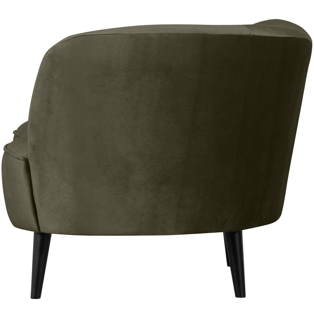 SARA LOUNGE ARMCHAIR RIGHT VELVET WARM GREEN