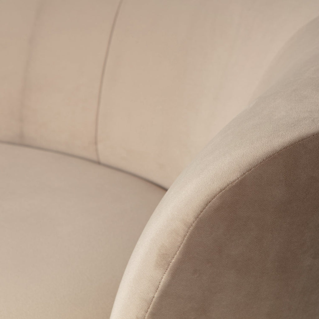 SARA LOUNGE ARMCHAIR RIGHT VELVET KHAKI