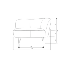 Laden Sie das Bild in den Galerie-Viewer, SARA LOUNGE ARMCHAIR RIGHT VELVET WARM GREEN