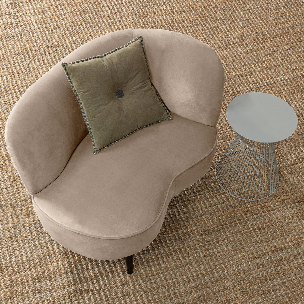 SARA LOUNGE ARMCHAIR RIGHT VELVET KHAKI
