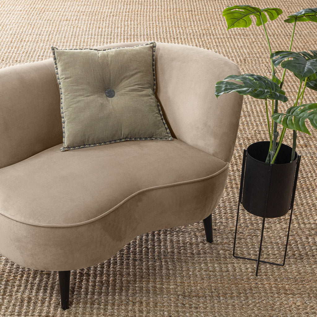SARA LOUNGE ARMCHAIR RIGHT VELVET KHAKI