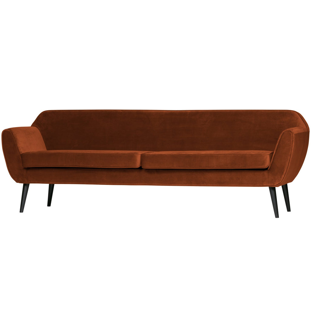 ROCCO XL SOFA 230 CM VELVET RUST BROWN
