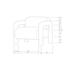 Cargar imagen en el visor de la galería, LENNY ARMCHAIR IN ROUGH TEXTURE SAND