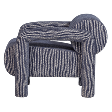 Cargar imagen en el visor de la galería, LENNY ARMCHAIR WITH DESSIN GREY/BLUE